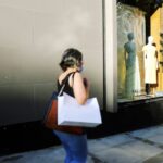 Behavior E-commerce - woman in white shirt and blue denim jeans standing in front of mirror